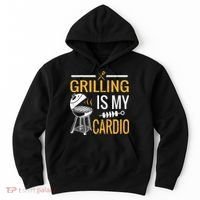 Funny BBQ Grill Chef Barbecue Grilling Is My Cardio Hoodie thumb 0