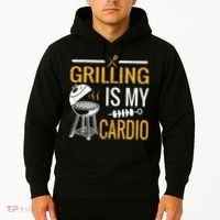 Funny BBQ Grill Chef Barbecue Grilling Is My Cardio Hoodie thumb 2