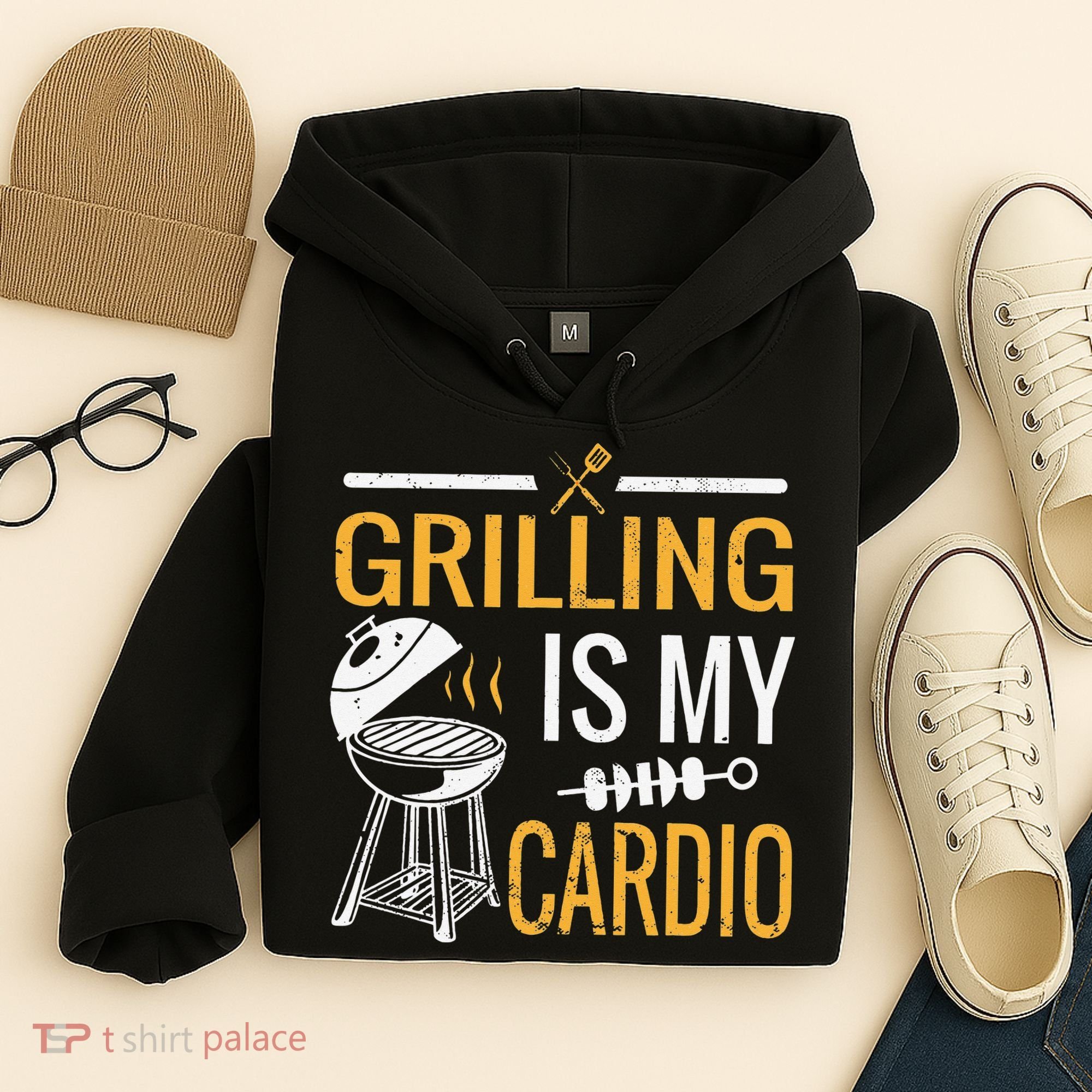Funny BBQ Grill Chef Barbecue Grilling Is My Cardio Hoodie