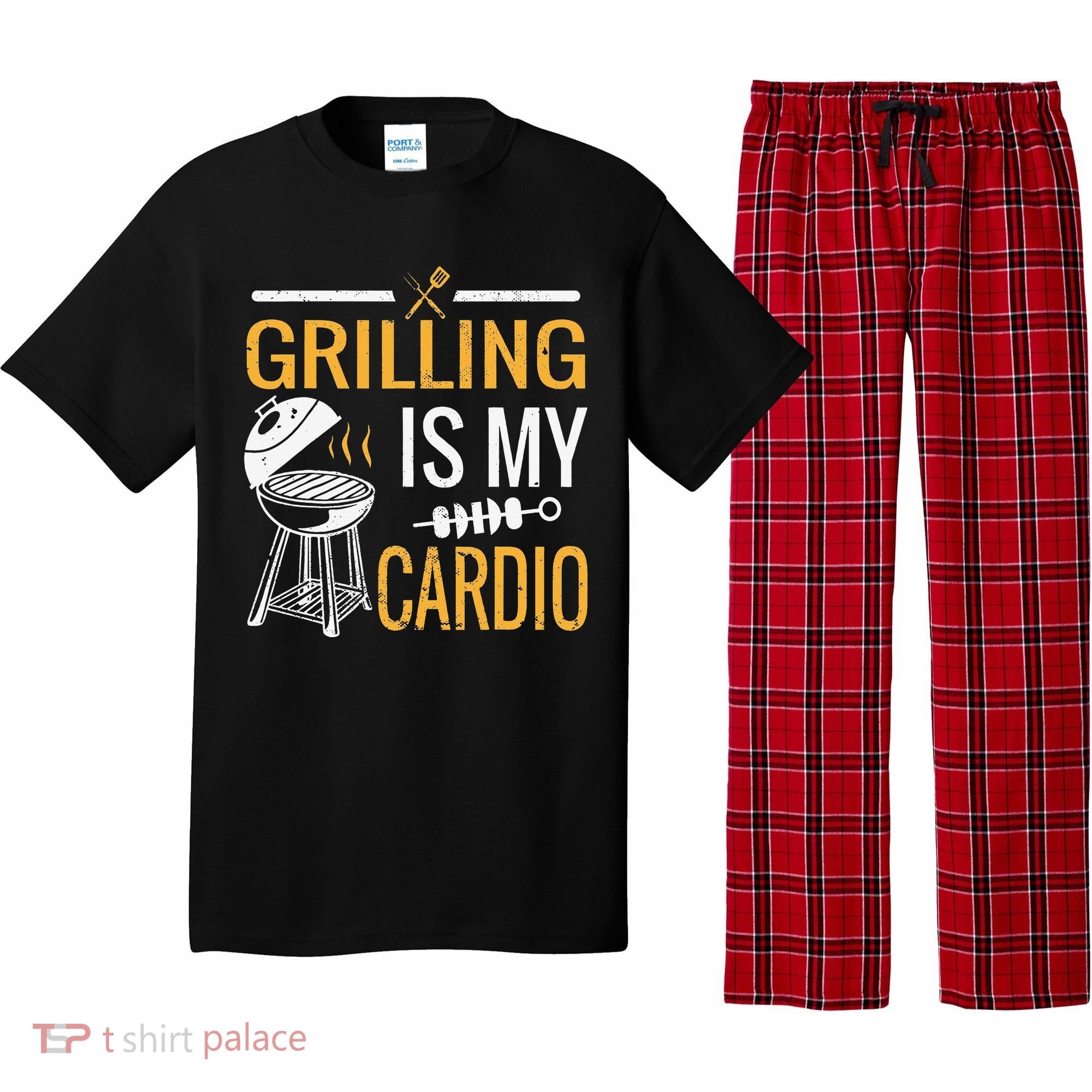 Funny BBQ Grill Chef Barbecue Grilling Is My Cardio Pajama Set