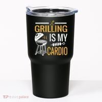 Funny BBQ Grill Chef Barbecue Grilling Is My Cardio Tumbler thumb 0