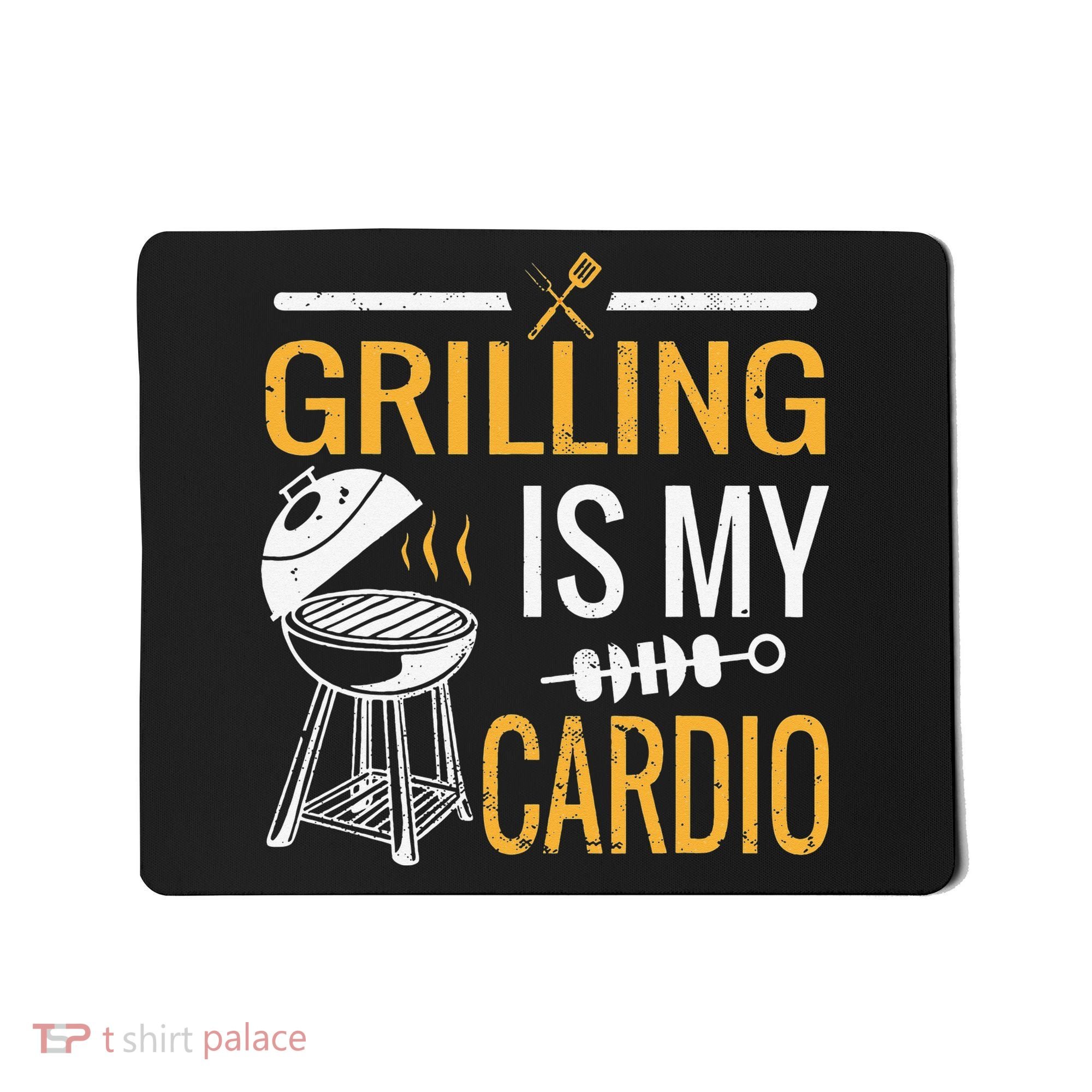 Funny BBQ Grill Chef Barbecue Grilling Is My Cardio Mousepad