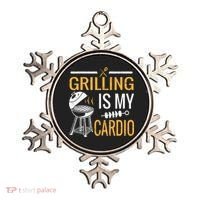 Funny BBQ Grill Chef Barbecue Grilling Is My Cardio Ornament thumb 0