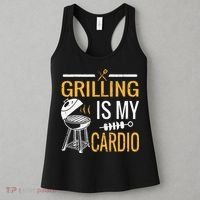 Funny BBQ Grill Chef Barbecue Grilling Is My Cardio Women's Tank Top thumb 3