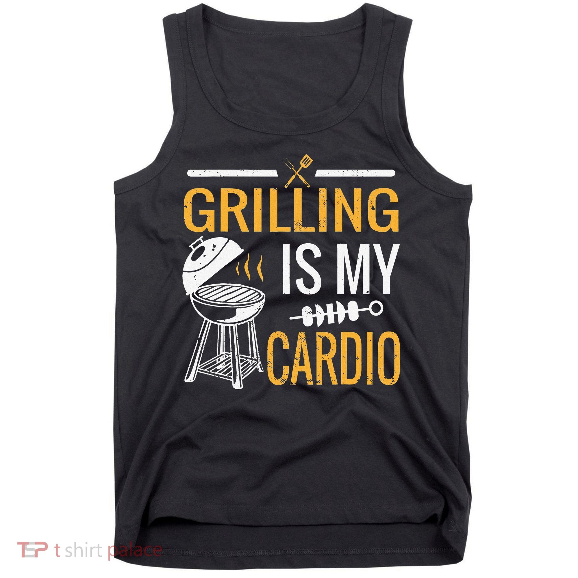 Funny BBQ Grill Chef Barbecue Grilling Is My Cardio Tank Top