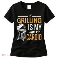 Funny BBQ Grill Chef Barbecue Grilling Is My Cardio Women's T-Shirt thumb 0