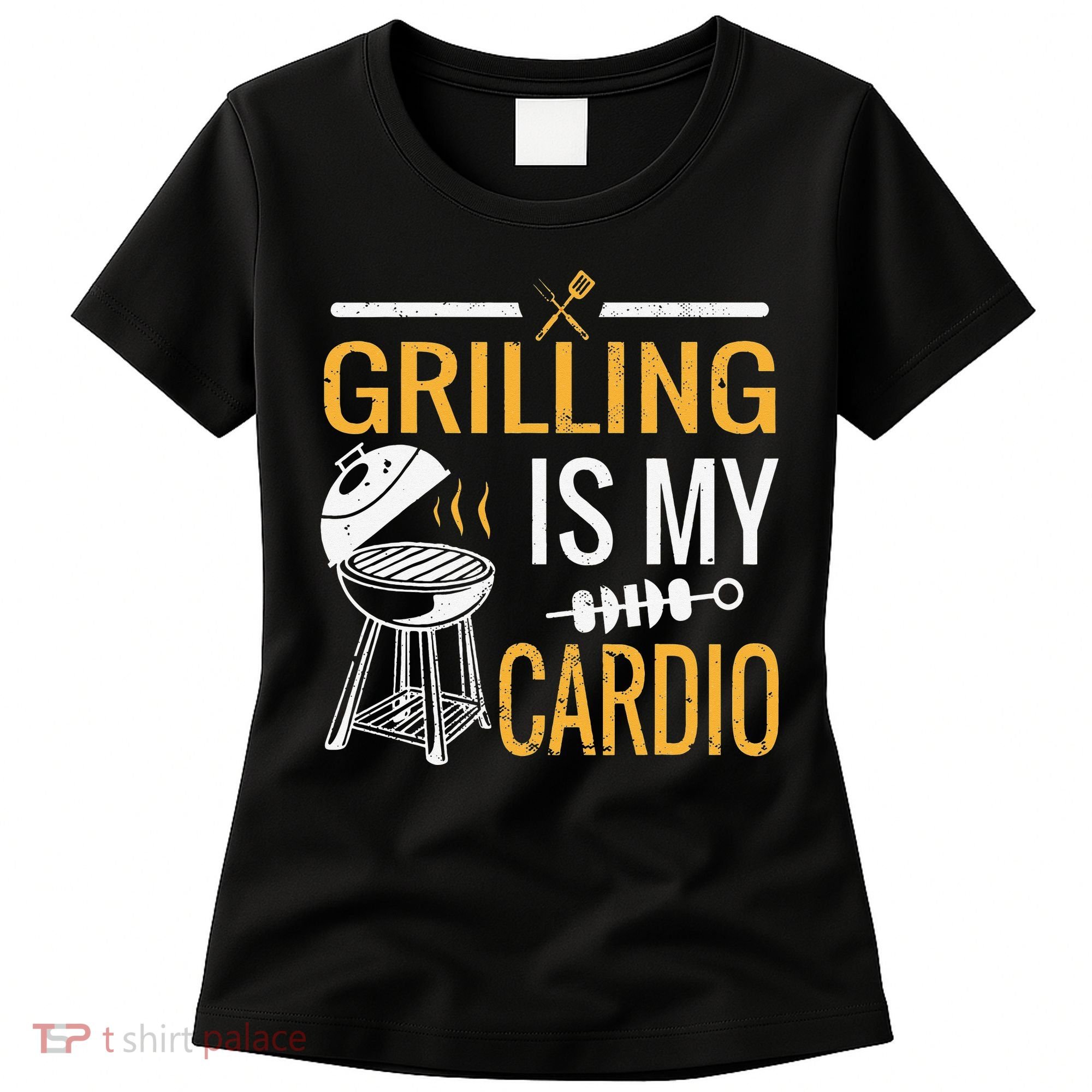Funny BBQ Grill Chef Barbecue Grilling Is My Cardio Women's T-Shirt