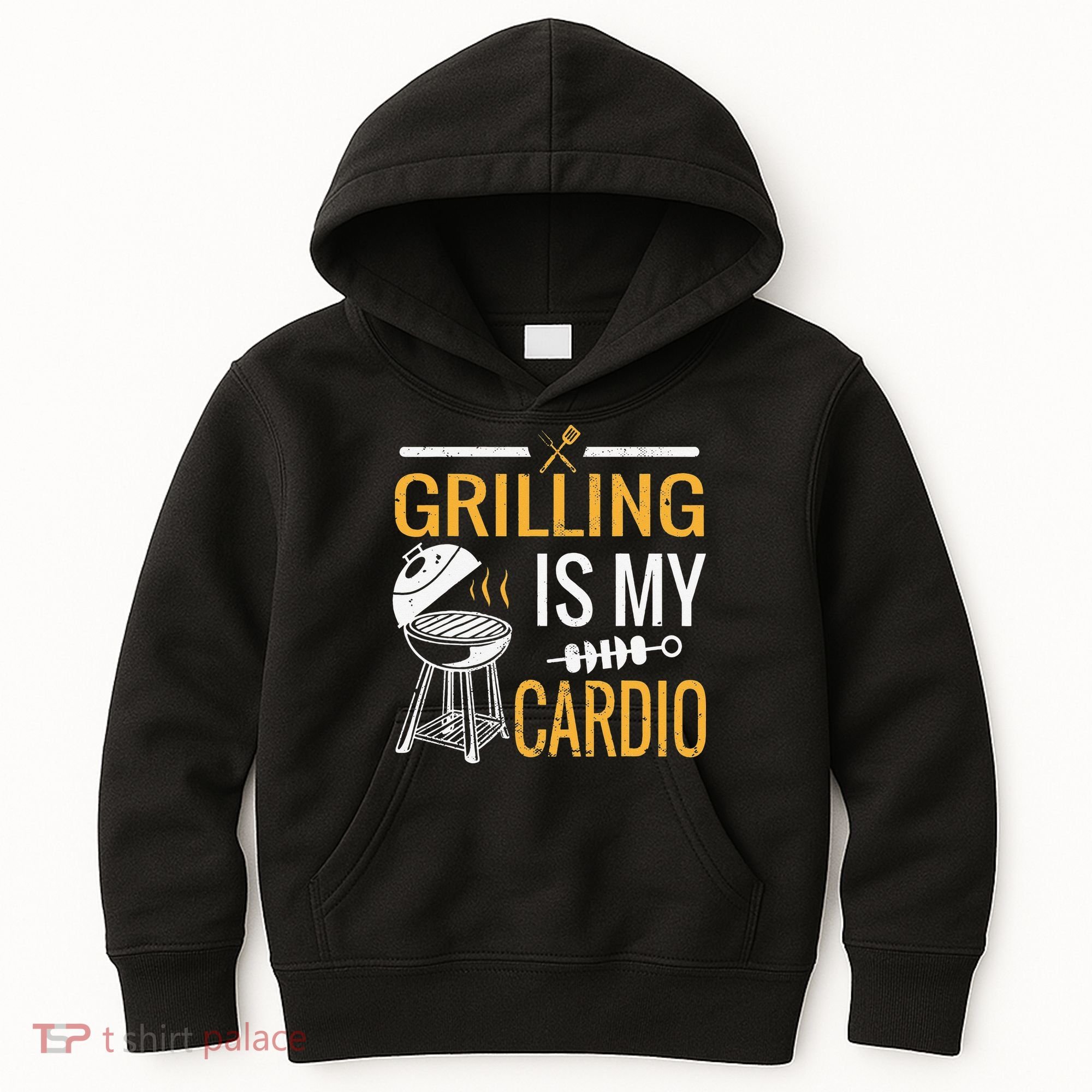 Funny BBQ Grill Chef Barbecue Grilling Is My Cardio Kids Hoodie