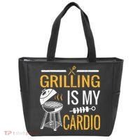 Funny BBQ Grill Chef Barbecue Grilling Is My Cardio Tote Bag thumb 0