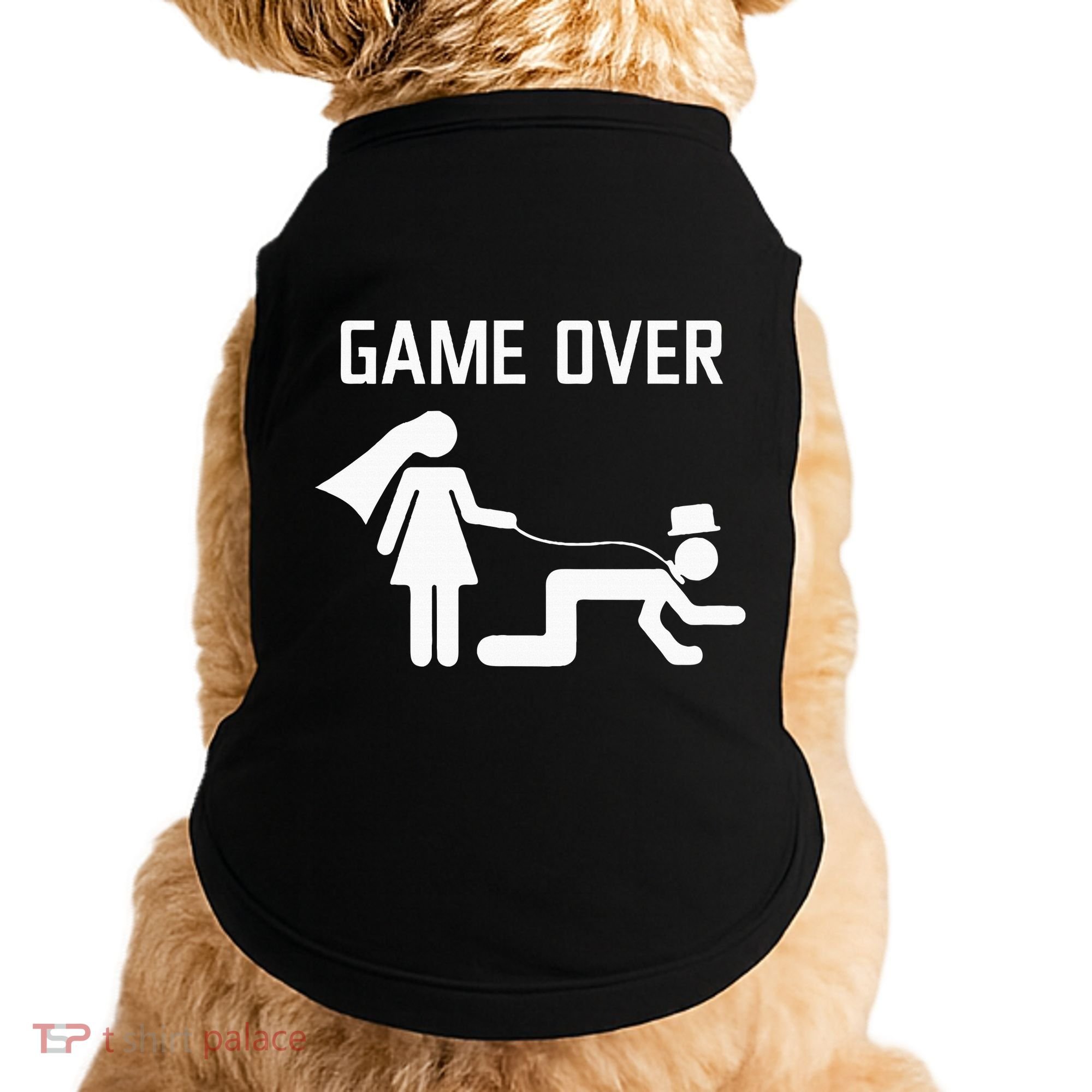 Funny Bride Groom Wedding Bachelor Bachelorette Party Doggie Tank