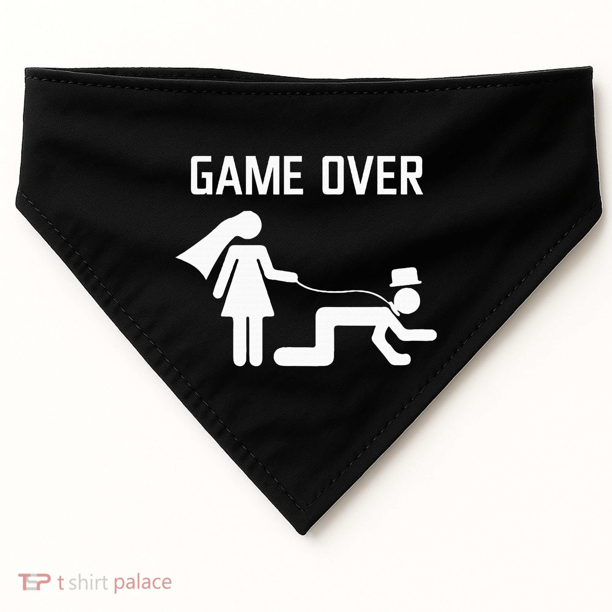 Funny Bride Groom Wedding Bachelor Bachelorette Party USA-Made Doggie Bandana