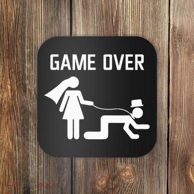Funny Bride Groom Wedding Bachelor Bachelorette Party Coaster