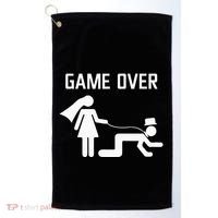 Funny Bride Groom Wedding Bachelor Bachelorette Party Golf Towel thumb 0