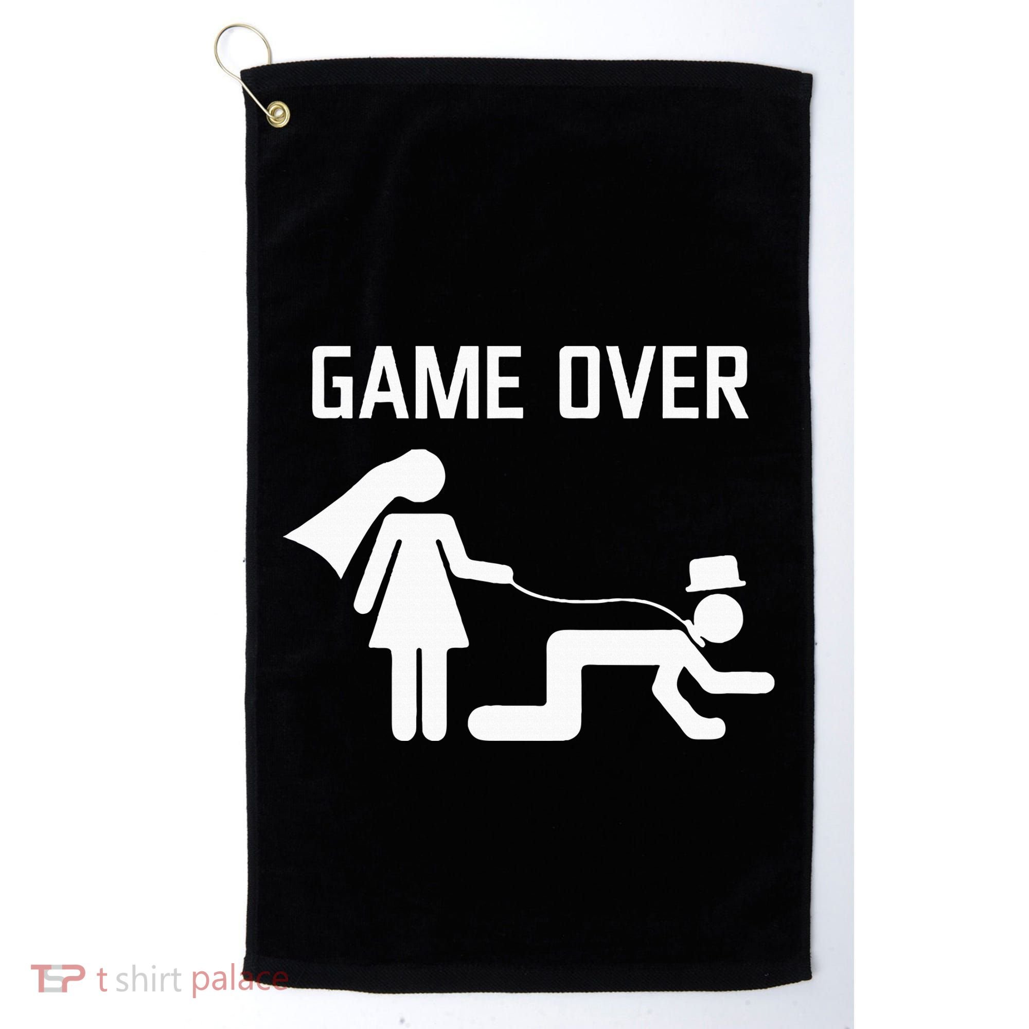 Funny Bride Groom Wedding Bachelor Bachelorette Party Golf Towel