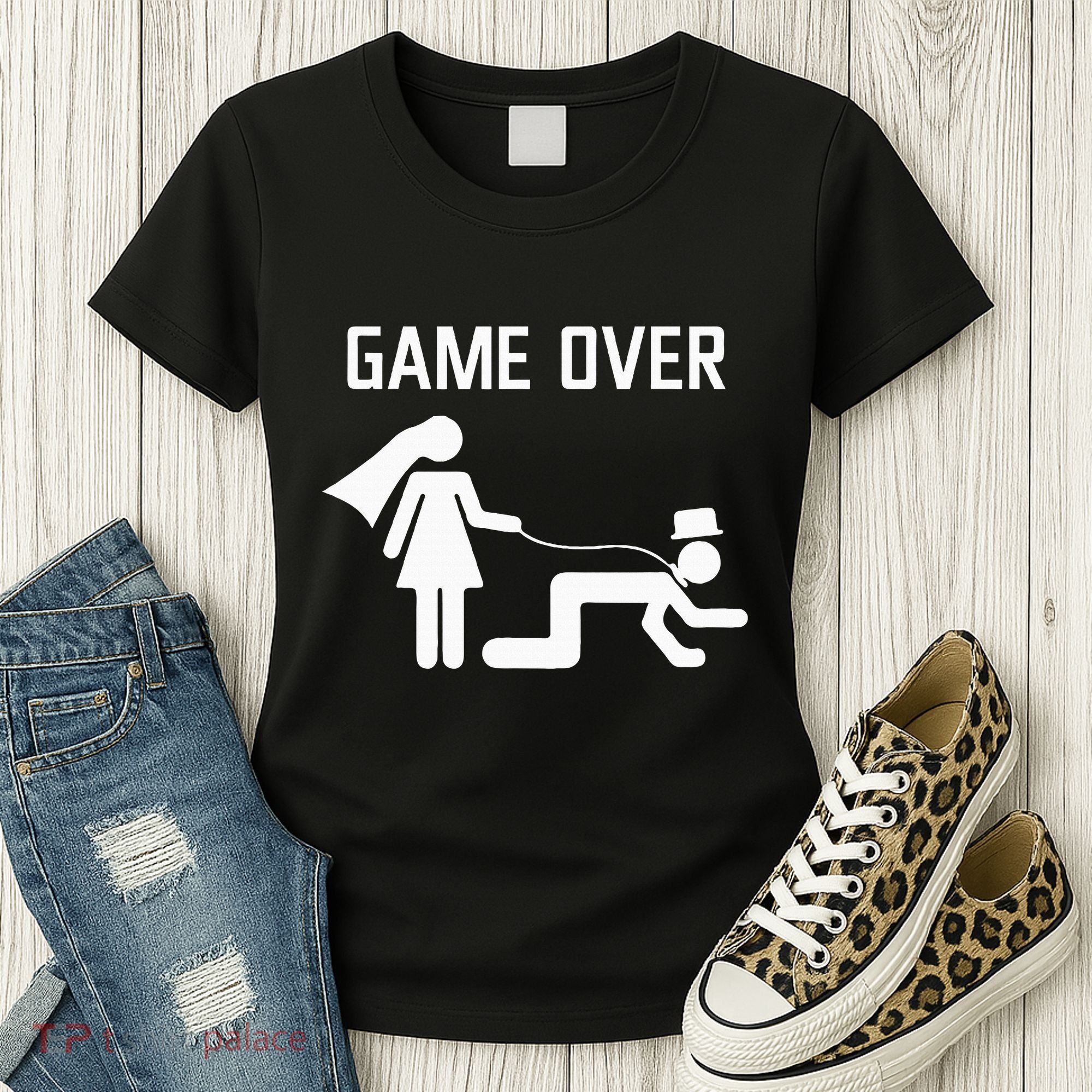 Funny Bride Groom Wedding Bachelor Bachelorette Party Women's T-Shirt