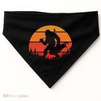 Funny Bigfoot Golf Retro Sasquatch Playing Golf USA-Made Doggie Bandana thumb 0
