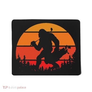Funny Bigfoot Golf Retro Sasquatch Playing Golf Mousepad