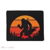 Funny Bigfoot Golf Retro Sasquatch Playing Golf Mousepad thumb 0