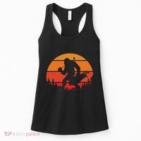 Funny Bigfoot Golf Retro Sasquatch Playing Golf Women's Tank Top thumb 0