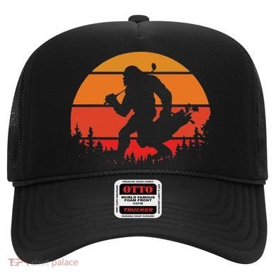 Funny Bigfoot Golf Retro Sasquatch Playing Golf Hat