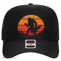 Funny Bigfoot Golf Retro Sasquatch Playing Golf Hat thumb 0