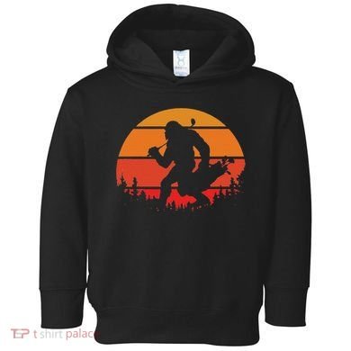 Funny Bigfoot Golf Retro Sasquatch Playing Golf Toddler Hoodie