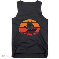 Funny Bigfoot Golf Retro Sasquatch Playing Golf Tank Top thumb 0