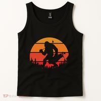 Funny Bigfoot Golf Retro Sasquatch Playing Golf Tank Top thumb 2
