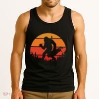 Funny Bigfoot Golf Retro Sasquatch Playing Golf Tank Top thumb 3