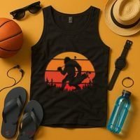 Funny Bigfoot Golf Retro Sasquatch Playing Golf Tank Top thumb 4