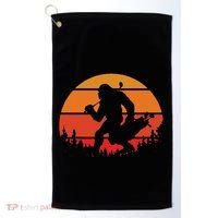 Funny Bigfoot Golf Retro Sasquatch Playing Golf Golf Towel thumb 0