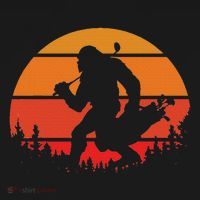 Funny Bigfoot Golf Retro Sasquatch Playing Golf Visor thumb 3