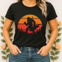 Funny Bigfoot Golf Retro Sasquatch Playing Golf Women's T-Shirt thumb 2