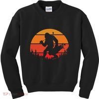 Funny Bigfoot Golf Retro Sasquatch Playing Golf Kids Sweatshirt thumb 0