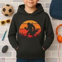 Funny Bigfoot Golf Retro Sasquatch Playing Golf Kids Hoodie thumb 2