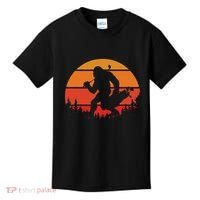 Funny Bigfoot Golf Retro Sasquatch Playing Golf Kids T-Shirt thumb 0