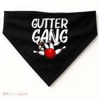 Funny Bowling Gift For Men Women Cool Gutter Gang Bowlers USA-Made Doggie Bandana thumb 0