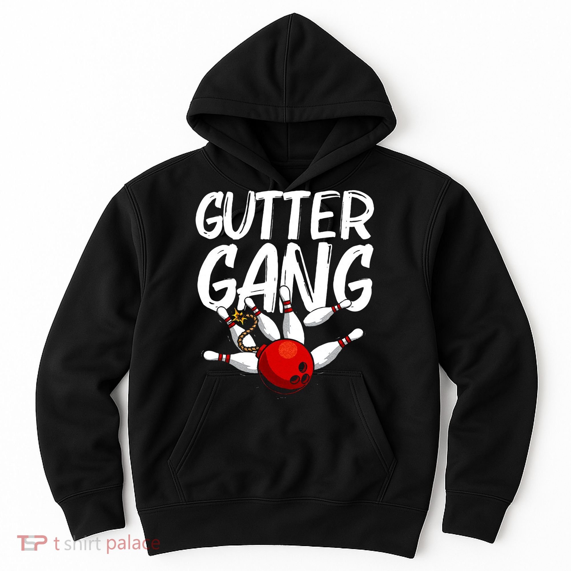 Funny Bowling Gift For Men Women Cool Gutter Gang Bowlers Hoodie
