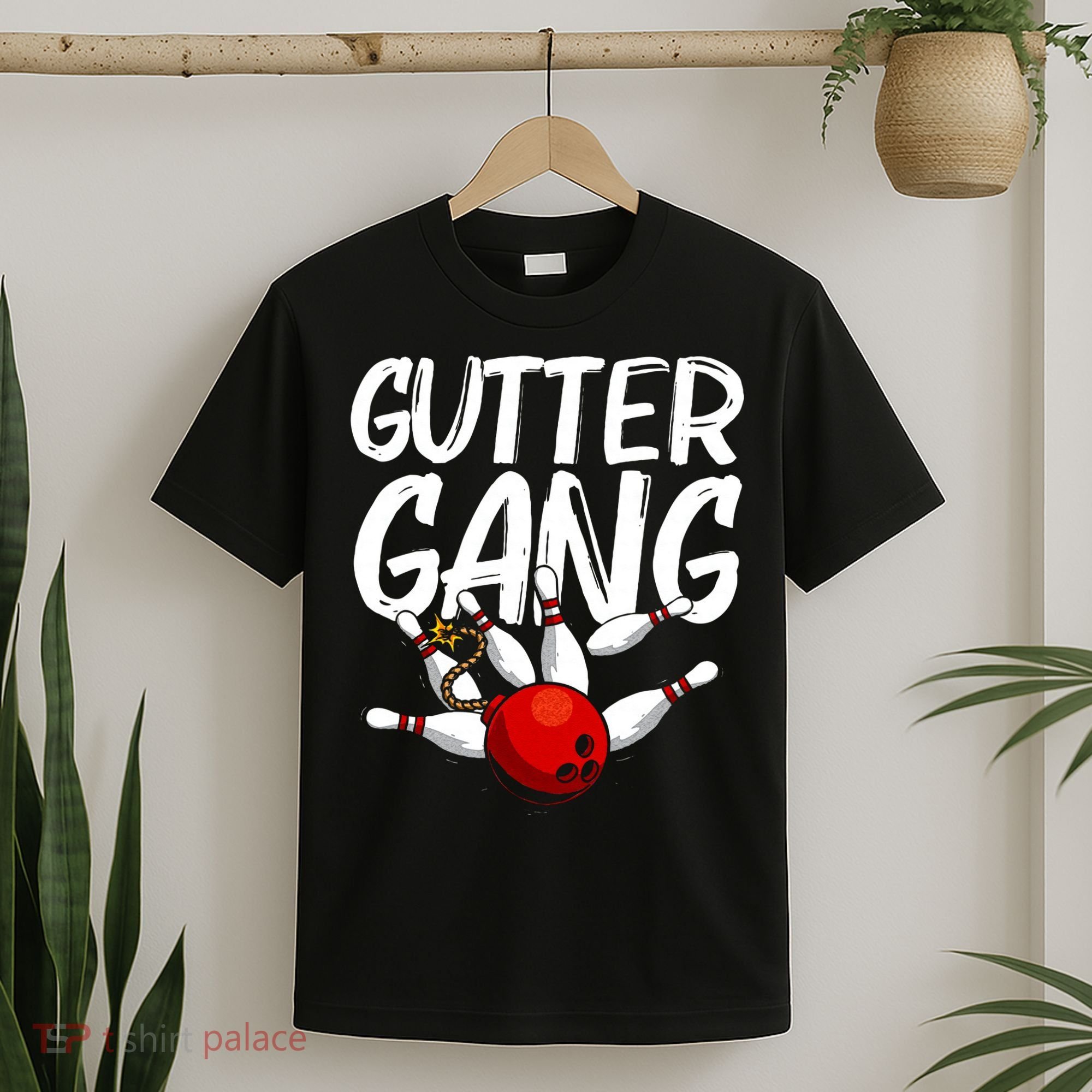 Funny Bowling Gift For Men Women Cool Gutter Gang Bowlers T-Shirt