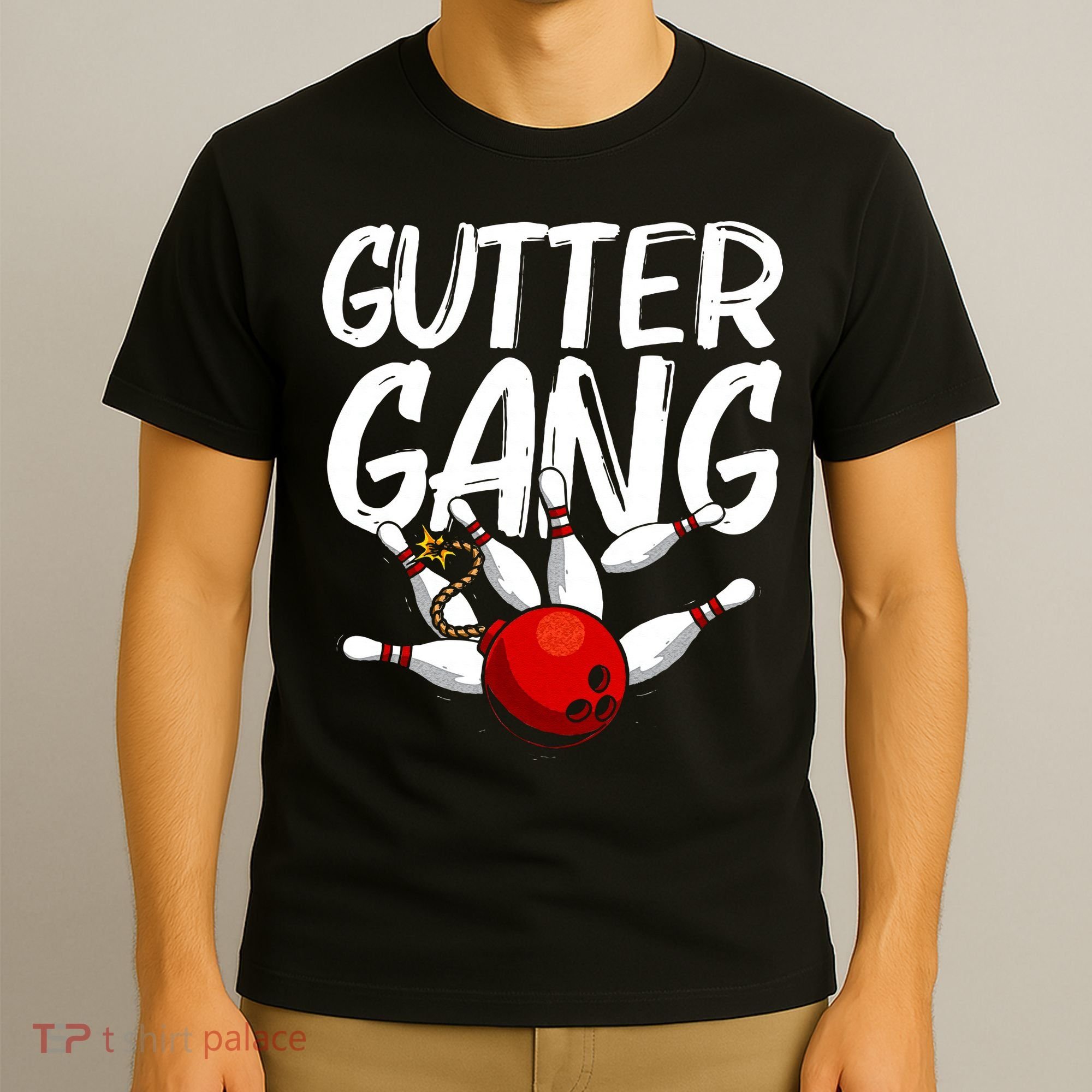 Funny Bowling Gift For Men Women Cool Gutter Gang Bowlers T-Shirt