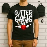 Funny Bowling Gift For Men Women Cool Gutter Gang Bowlers T-Shirt thumb 6