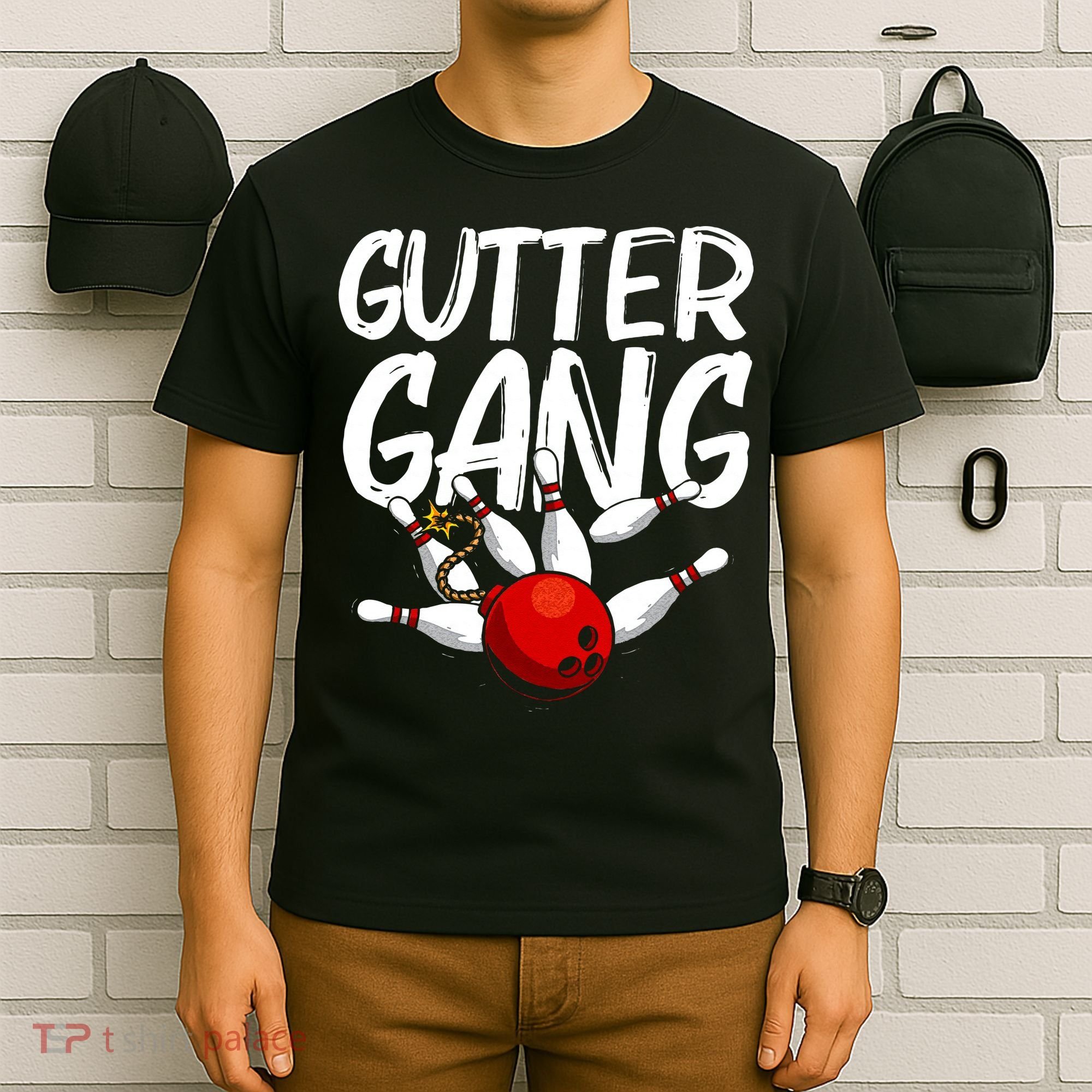 Funny Bowling Gift For Men Women Cool Gutter Gang Bowlers T-Shirt
