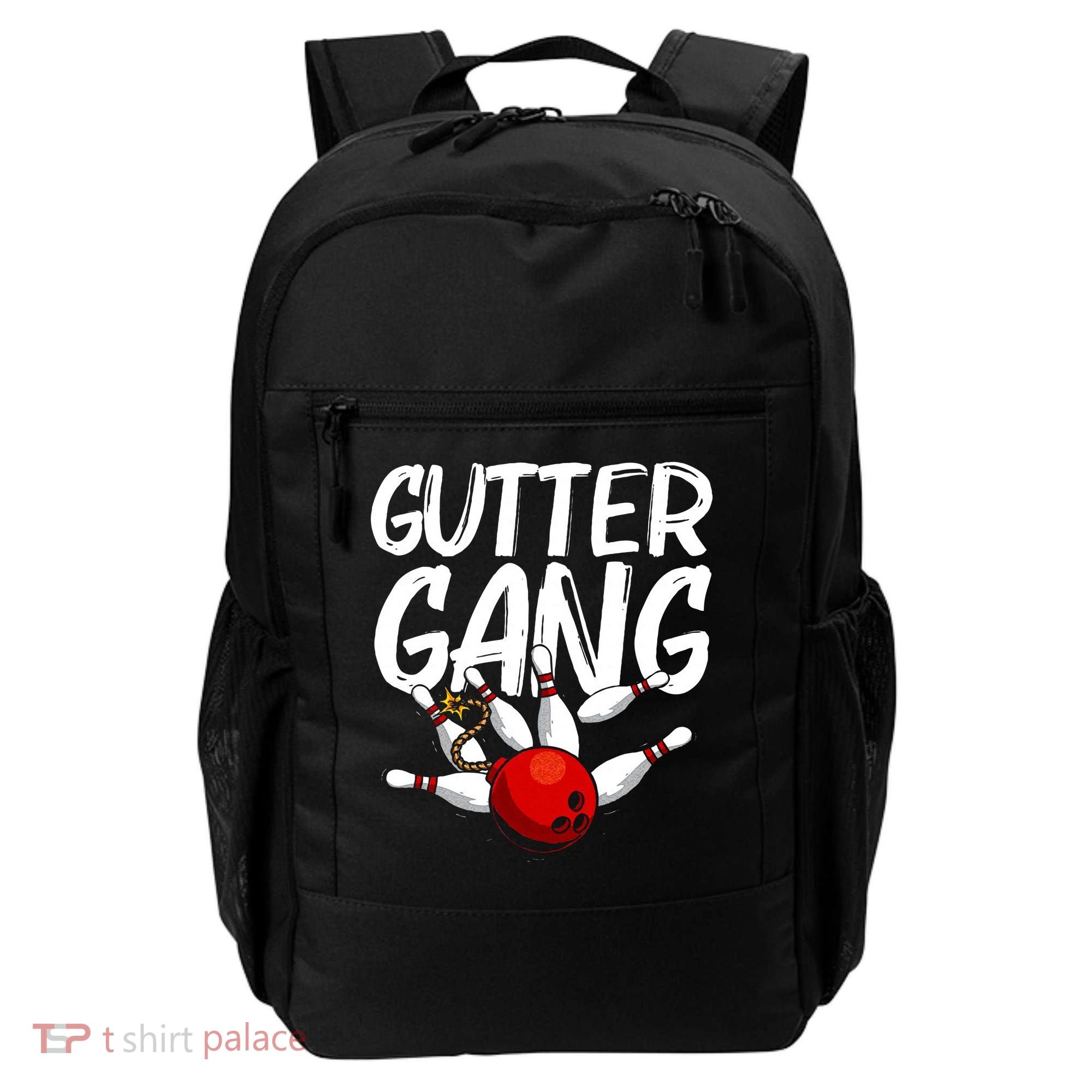 Funny Bowling Gift For Men Women Cool Gutter Gang Bowlers Backpack