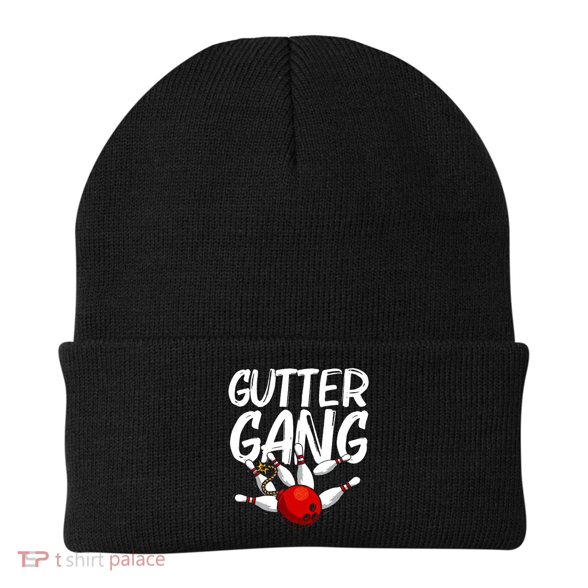 Funny Bowling Gift For Men Women Cool Gutter Gang Bowlers Beanie