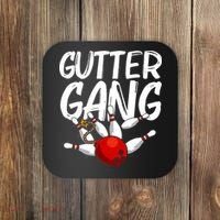 Funny Bowling Gift For Men Women Cool Gutter Gang Bowlers Coaster thumb 0