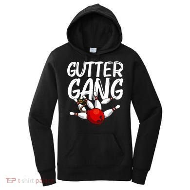 Funny Bowling Gift For Men Women Cool Gutter Gang Bowlers Women's Hoodie