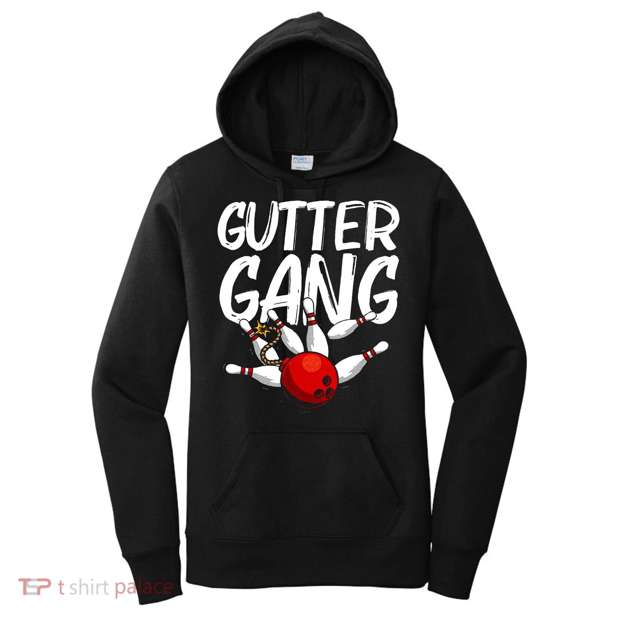 Funny Bowling Gift For Men Women Cool Gutter Gang Bowlers Women's Hoodie