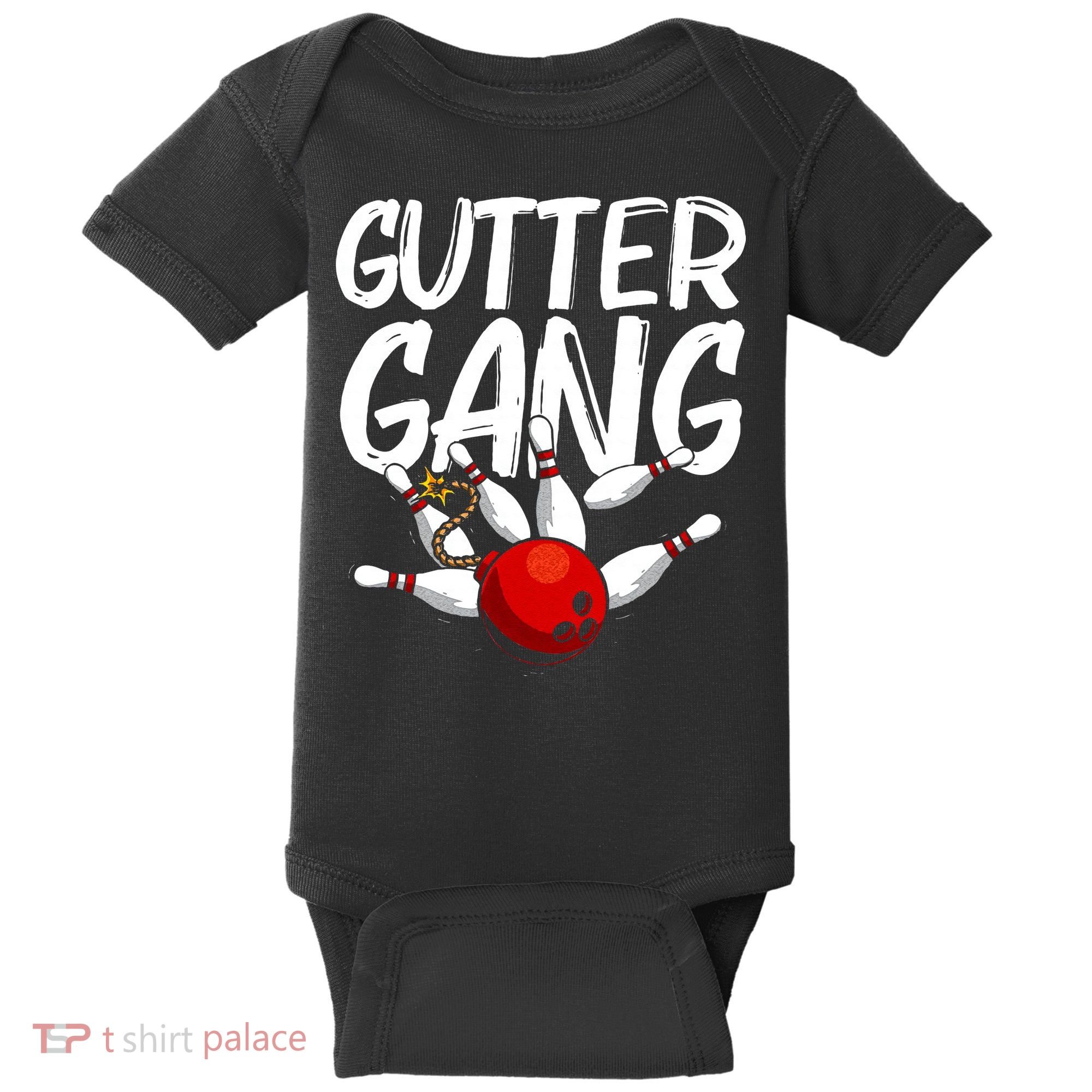 Funny Bowling Gift For Men Women Cool Gutter Gang Bowlers Baby Bodysuit