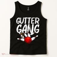 Funny Bowling Gift For Men Women Cool Gutter Gang Bowlers Tank Top thumb 2