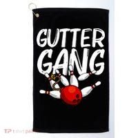 Funny Bowling Gift For Men Women Cool Gutter Gang Bowlers Golf Towel thumb 0